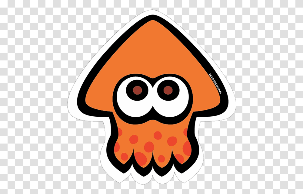 Splatoon Orange Squid Sticker Splatoon Squid, Label, Text, Hand Transparent Png