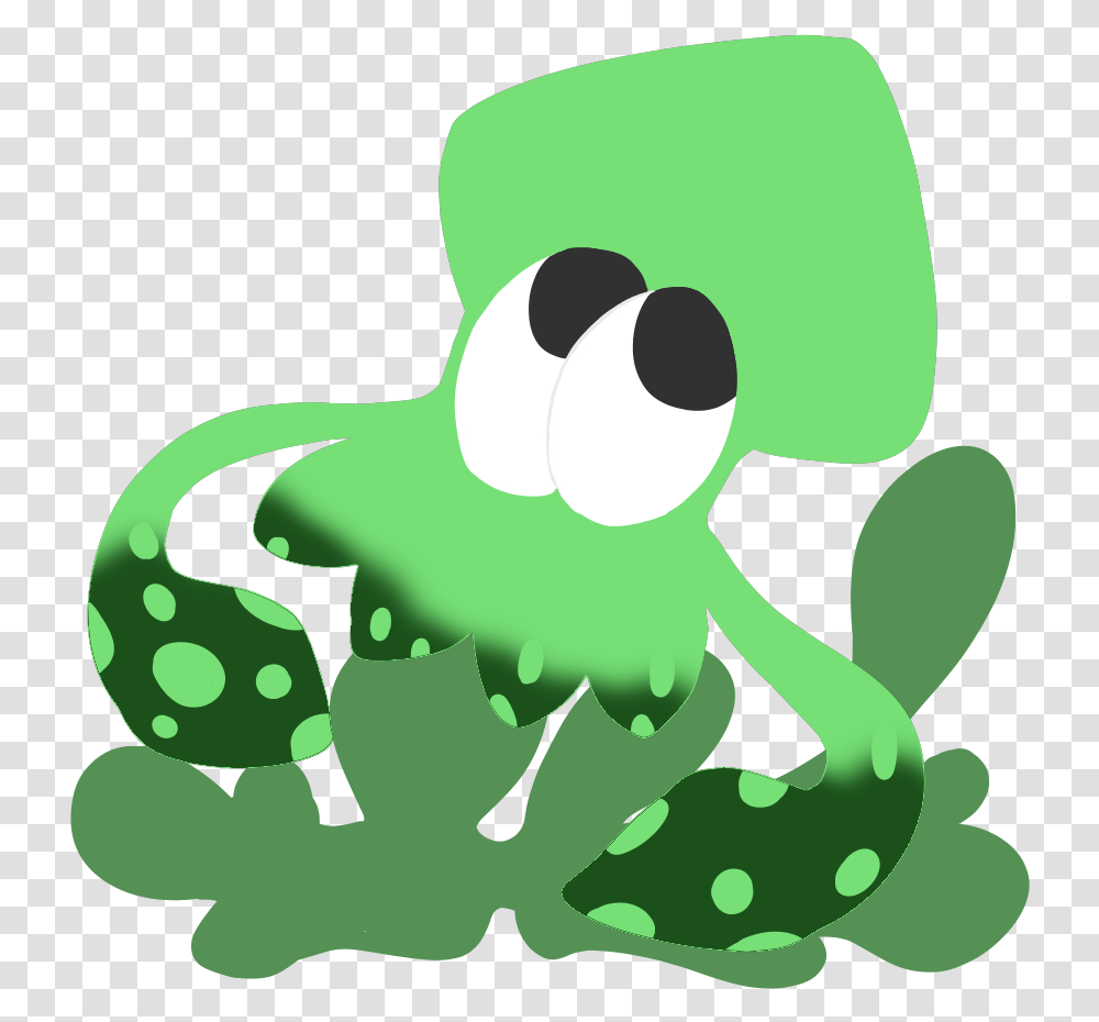 Splatoon Squid Charm Sold By Kurogabae Fictional Character, Green, Amphibian, Wildlife, Animal Transparent Png