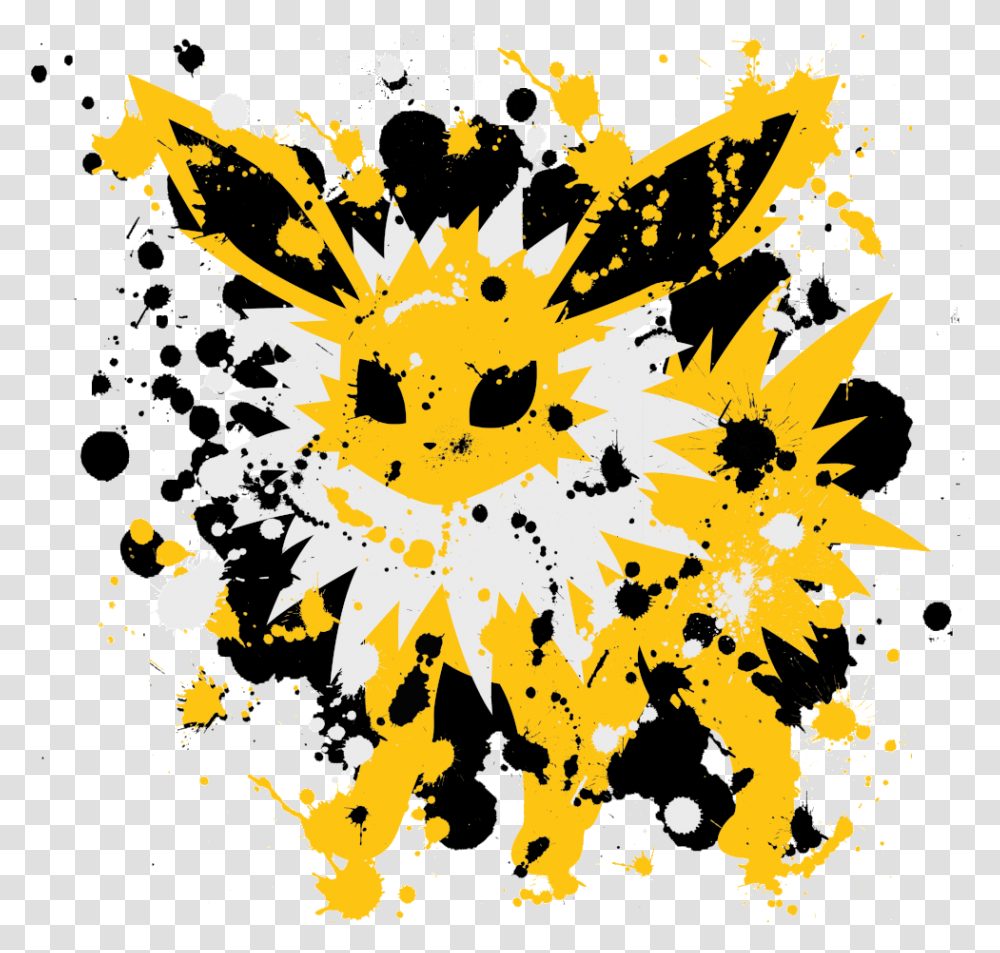 Splatter Art - Paul X Bird Jolteon, Graphics, Floral Design, Pattern Transparent Png