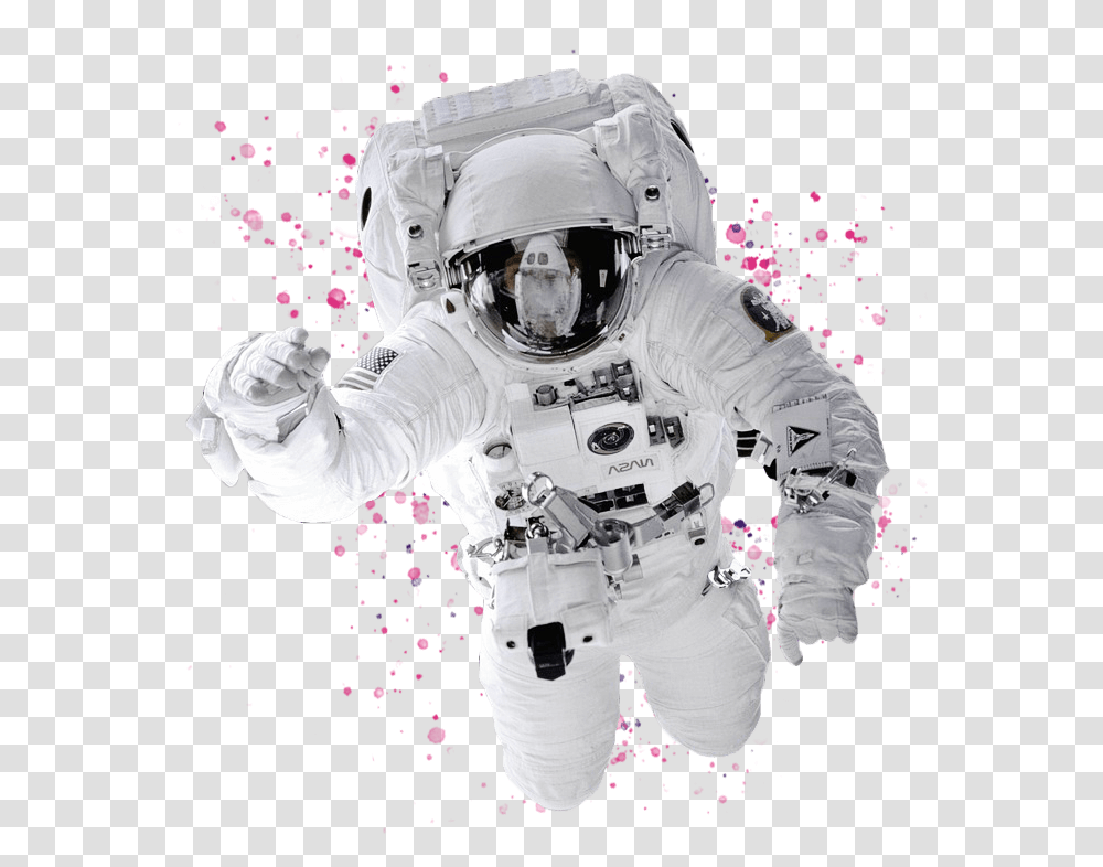 Splatters Astronaut In Space Black Background, Helmet, Apparel, Person Transparent Png