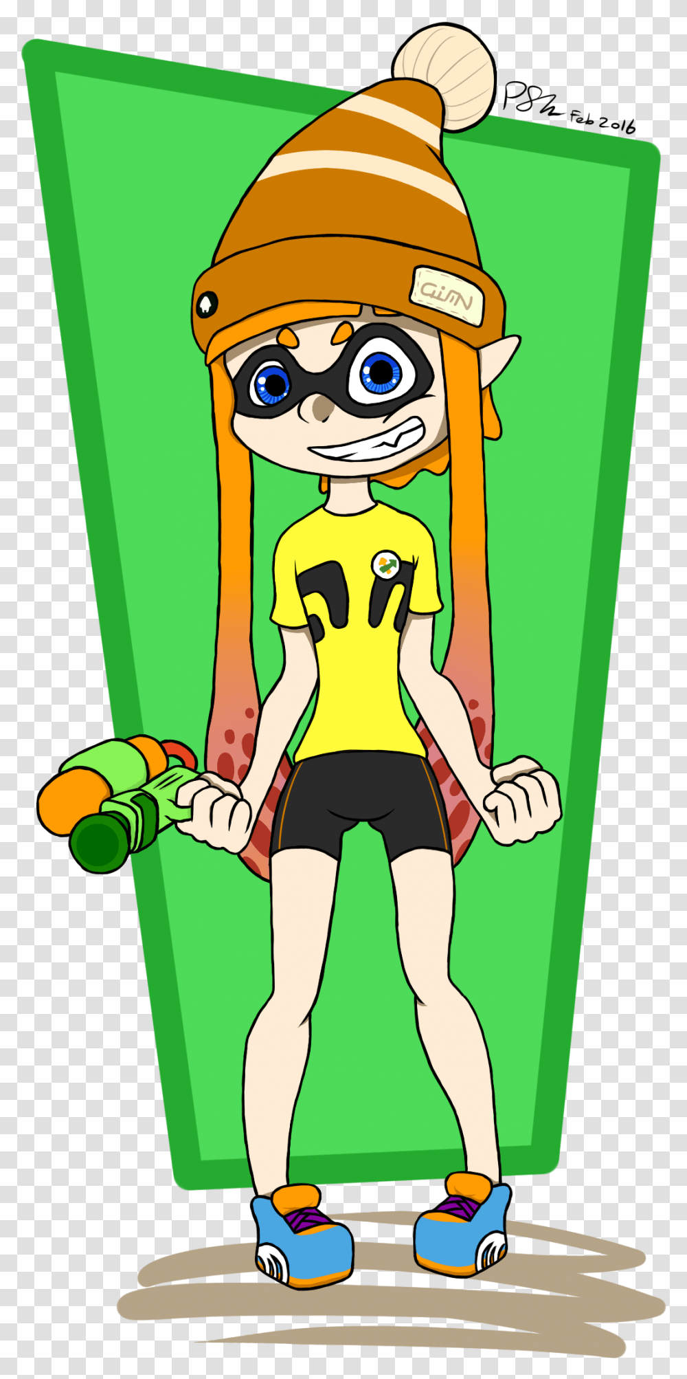 Splatton Squid Girl Cartoon, Person, Drawing, Outdoors, Female Transparent Png