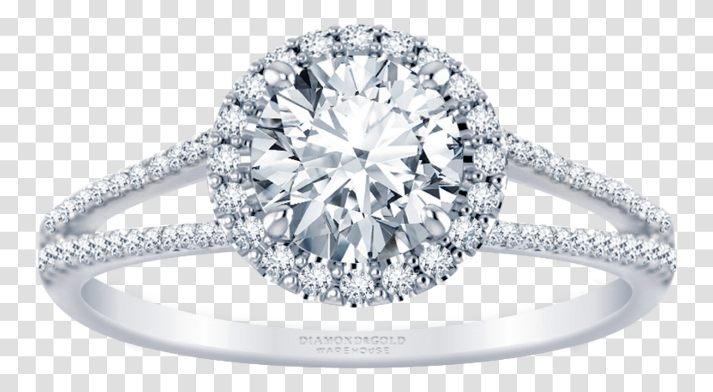 Split Band Halo Engagement Ring Round Diamond Engagement Ring, Gemstone, Jewelry, Accessories, Accessory Transparent Png