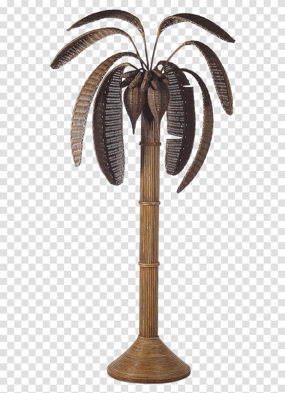 Split Reed Bamboo Palm Tree Floor Lamp With Wicker Fronds Palm Tree Floor Lammp, Plant, Weapon, Weaponry, Armor Transparent Png