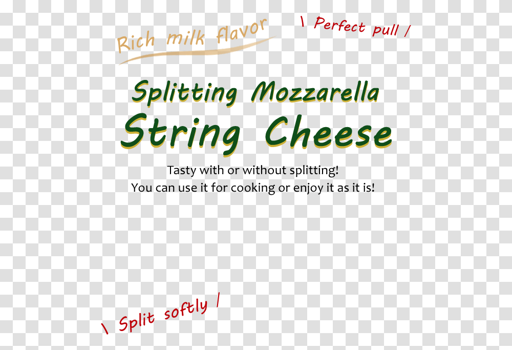 Splitting Mozzarella String Cheese Calligraphy, Word, Light, Alphabet Transparent Png