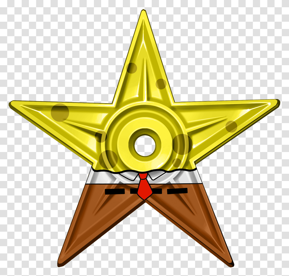 Spongebob Barnstar Hires Bronze, Star Symbol, Scissors, Blade Transparent Png
