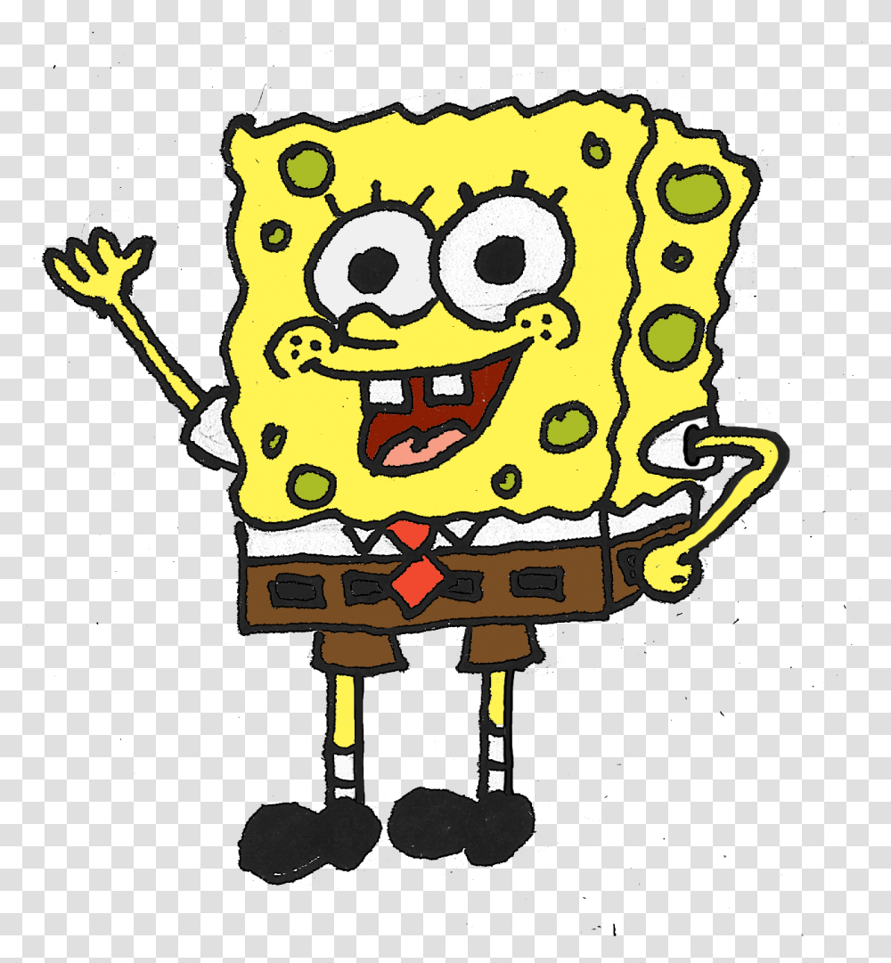 Spongebob Cartoon, Doodle, Drawing, Plant Transparent Png