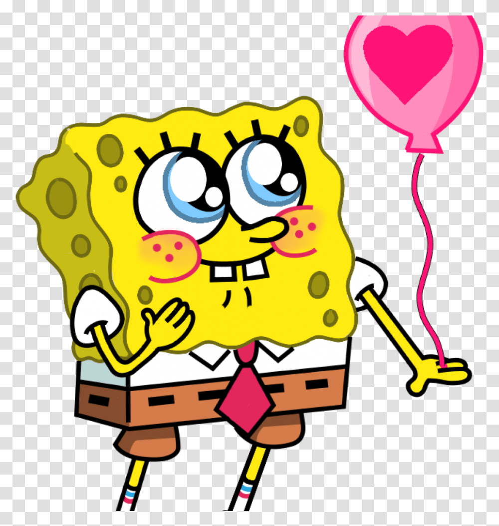 Spongebob Clipart Image Result For Its My Birthday Happy Spongebob Squarepants In Love, Ball, Balloon, Graphics, Heart Transparent Png