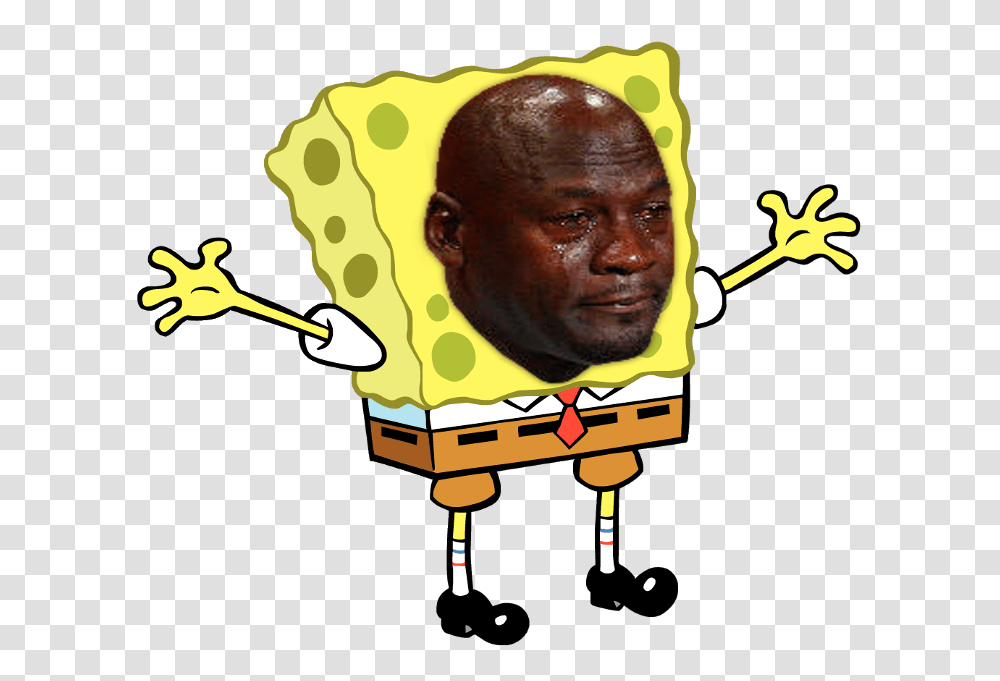 Spongebob Crying Michael Jordan Know Your Meme, Person, Head, Furniture Transparent Png