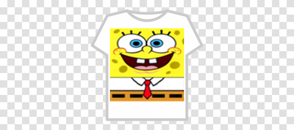 Spongebob Face Spongebob Face T Shirt Roblox, Clothing, Apparel, Label, Text Transparent Png