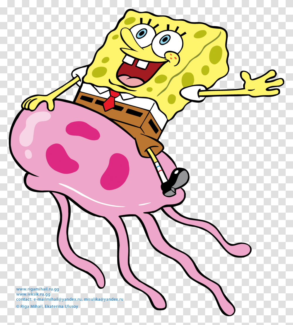 Spongebob Jellyfish Coloring Pages, Food, Sea Life, Animal, Seafood Transparent Png