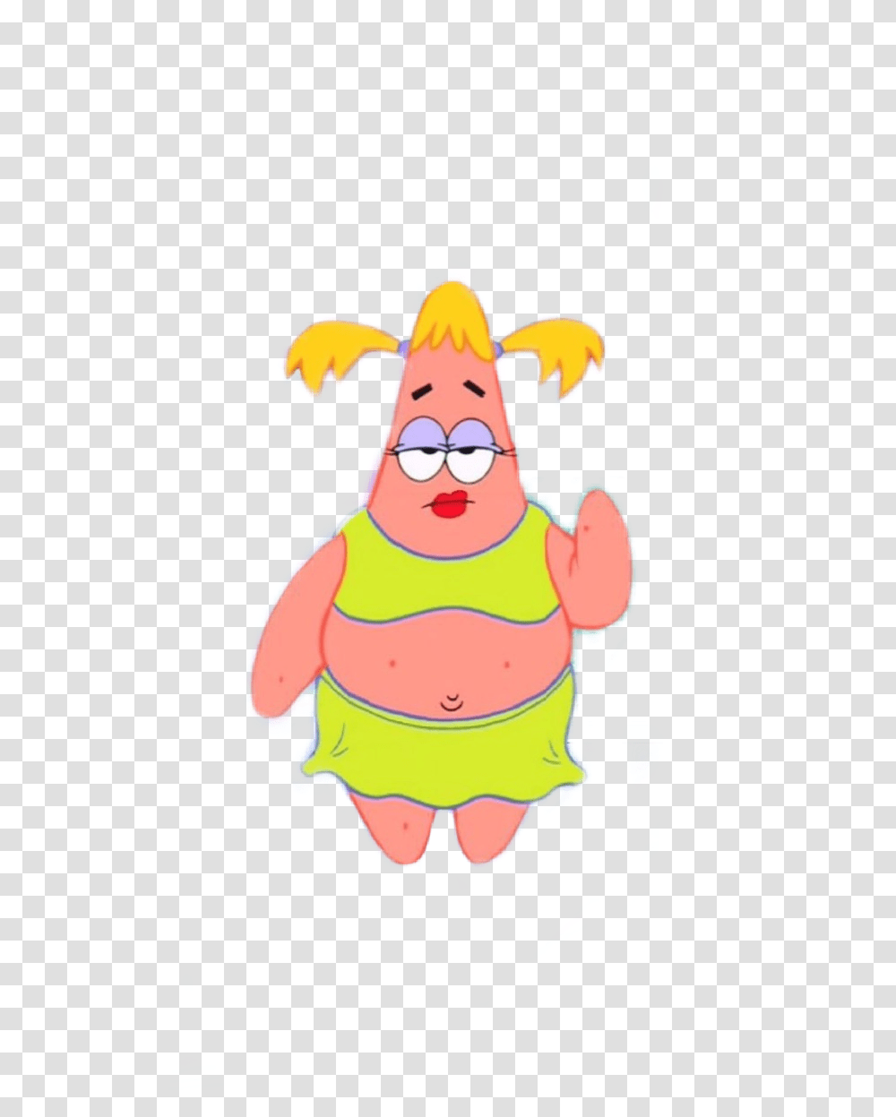Spongebob Patrick Patrickstar Star Girl Meme Patrick Star Girl, Person, Bird Transparent Png