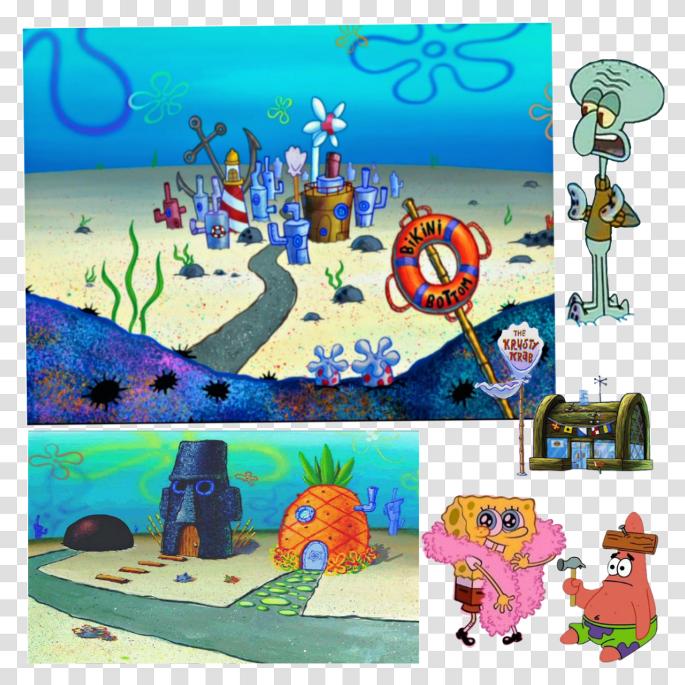 Spongebob Petrick Calamar Krustykrab Bikini Bottom From Spongebob, Game, Bird, Animal Transparent Png
