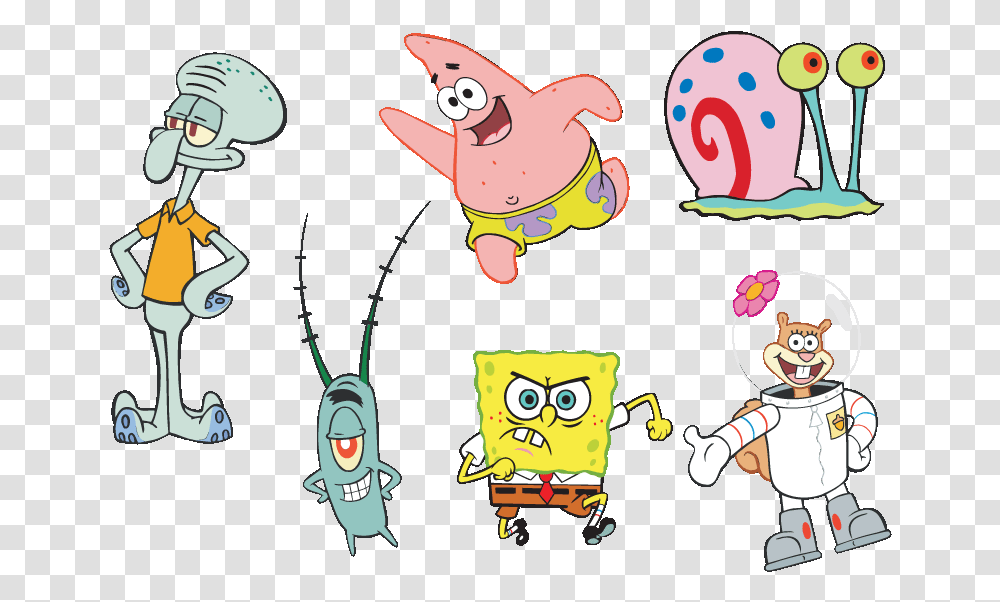 Spongebob Squarepants Spongebob And Friends Clipart, Label, Drawing Transparent Png
