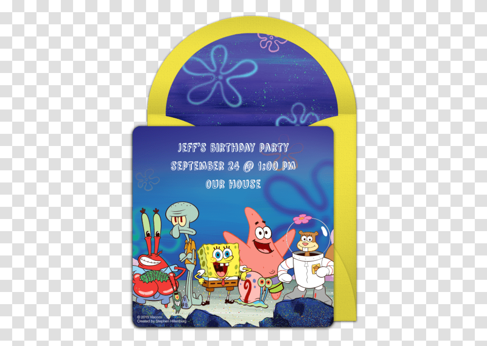 Spongebob Under The Sea Online Invitation Spongebob Mothers Day Card, Advertisement, Poster, Flyer, Paper Transparent Png