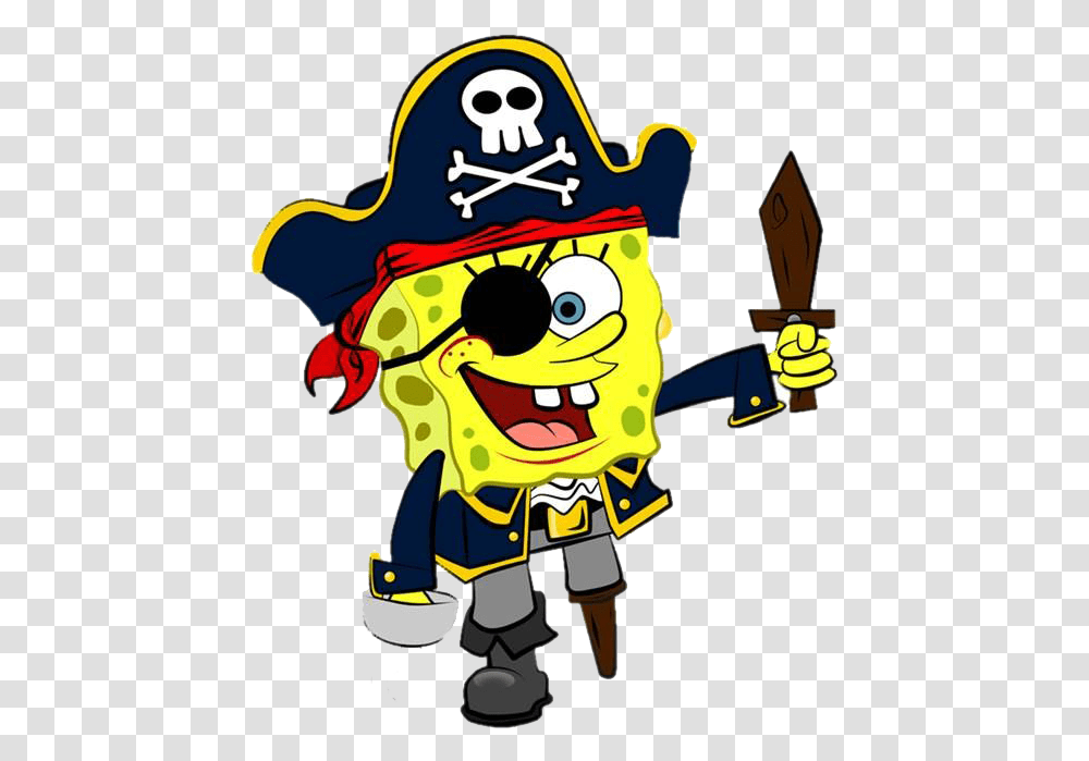 Spongebob With Eye Patch, Pirate, Fireman Transparent Png