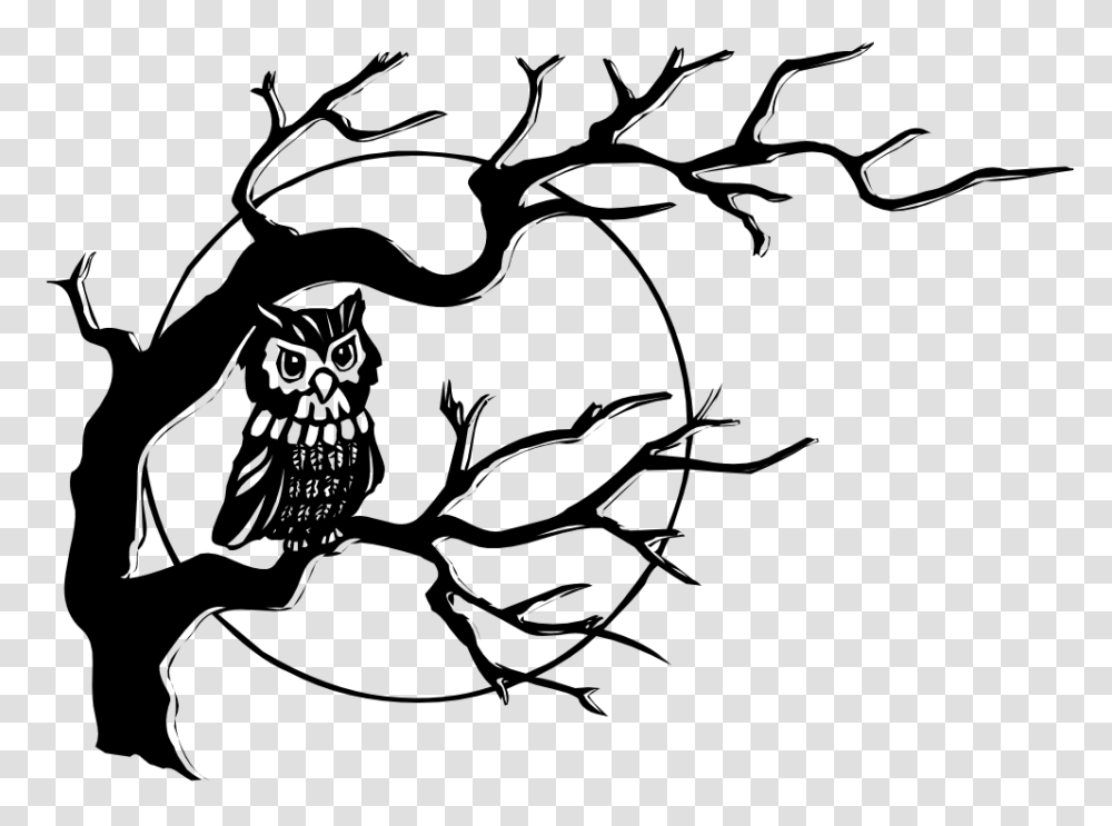 Spooky Clipart Owl, Stencil, Painting, Silhouette Transparent Png