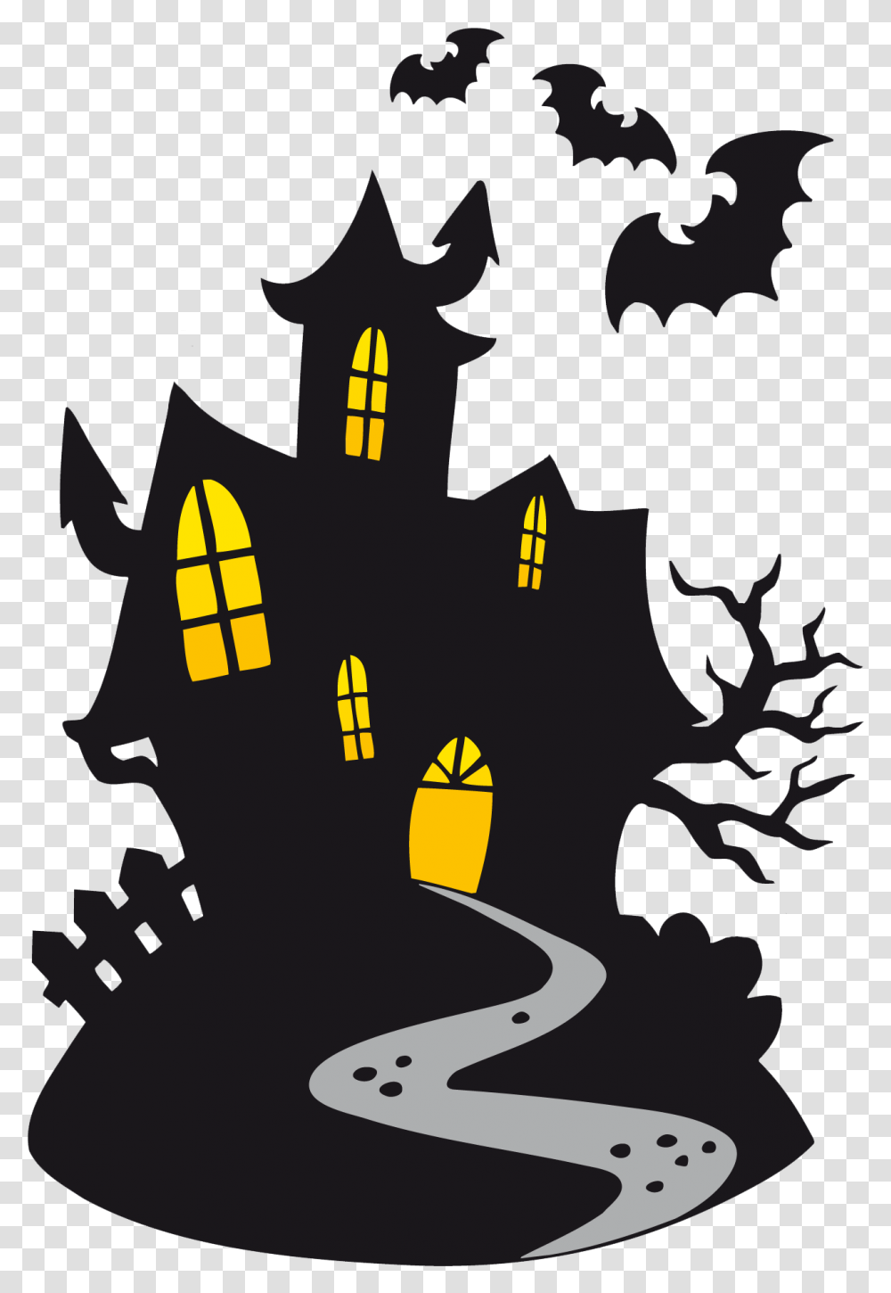 Spooky Halloween Clipart Halloween Clipart Haunted House, Poster, Advertisement, Plant, Text Transparent Png