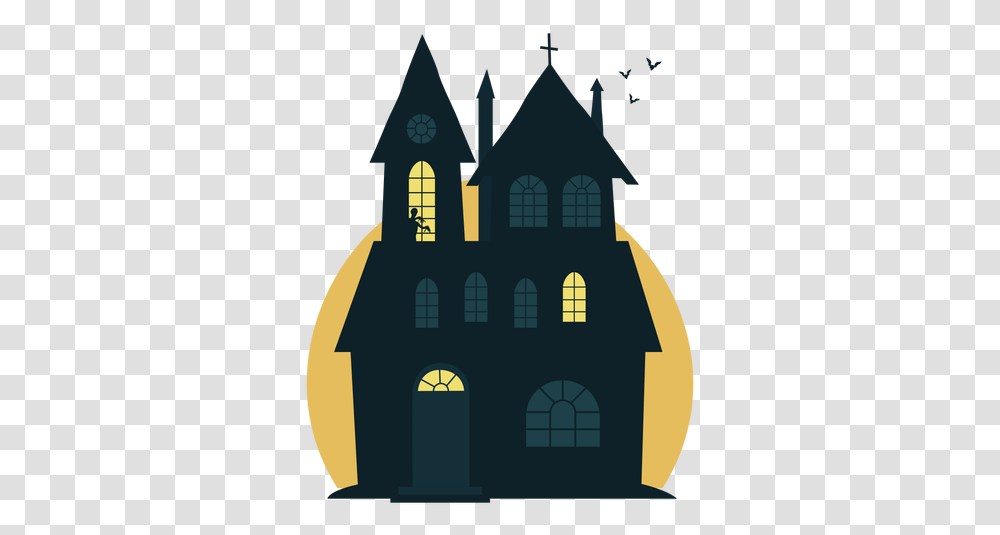 Spooky Halloween Haunted House Fiction, Building, Urban, City, Outdoors Transparent Png