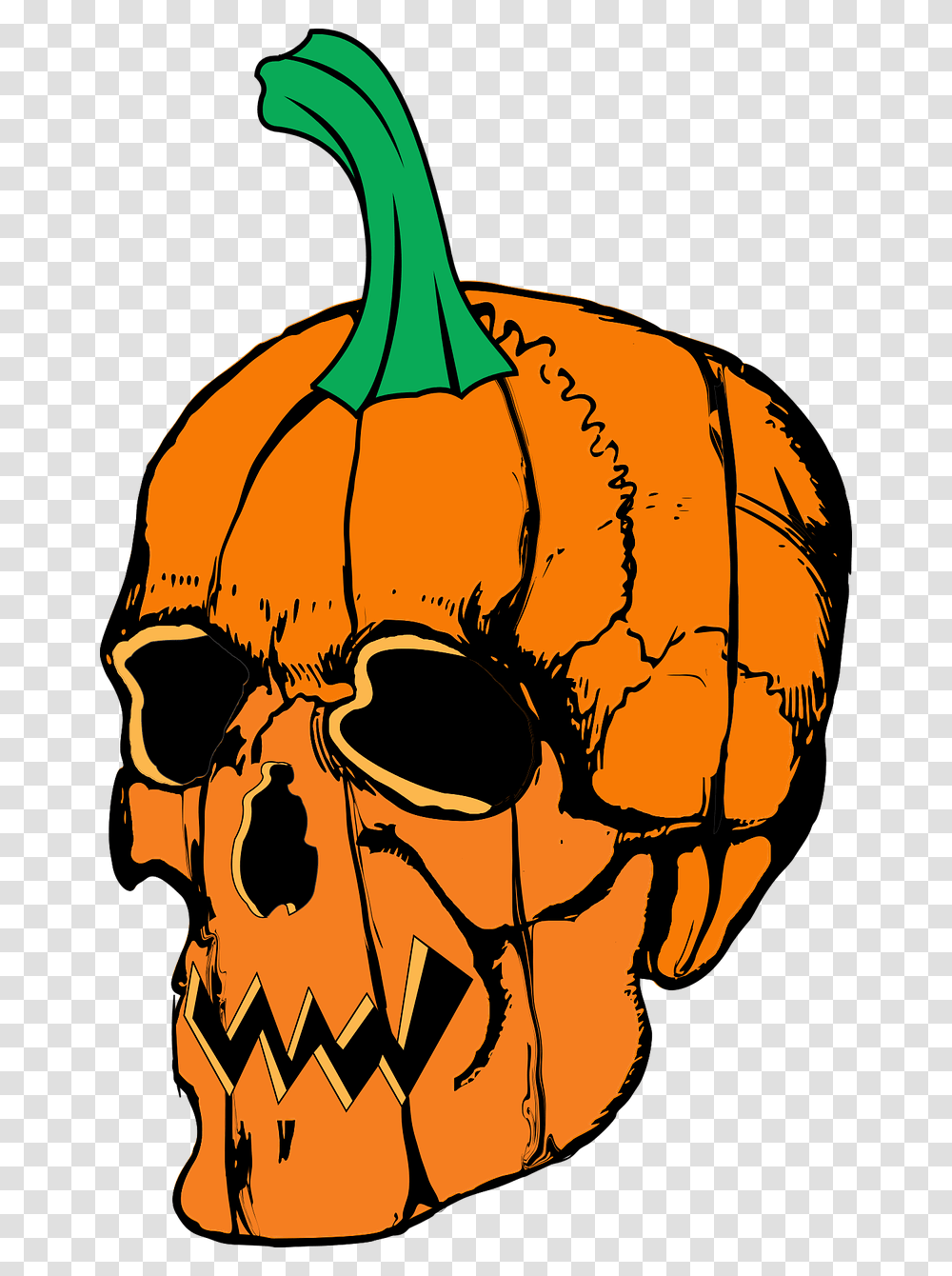 Spooky Halloween Skull Clipart, Plant, Pumpkin, Vegetable, Food Transparent Png