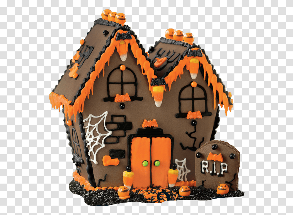 Spooky Haunted Gingerbread House, Birthday Cake, Dessert, Food, Cookie Transparent Png