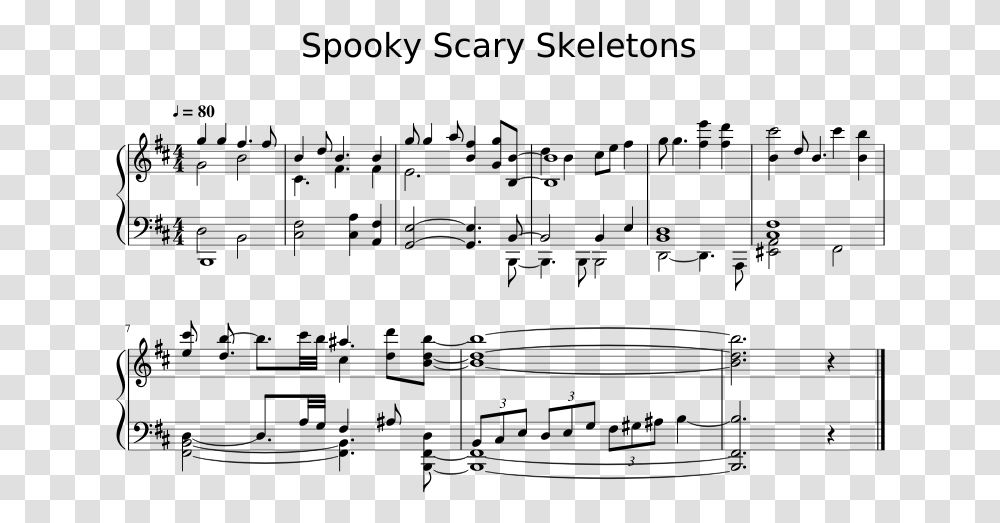 Spooky Scary Skeletons Music Keyboard Sheet, Gray, World Of Warcraft Transparent Png
