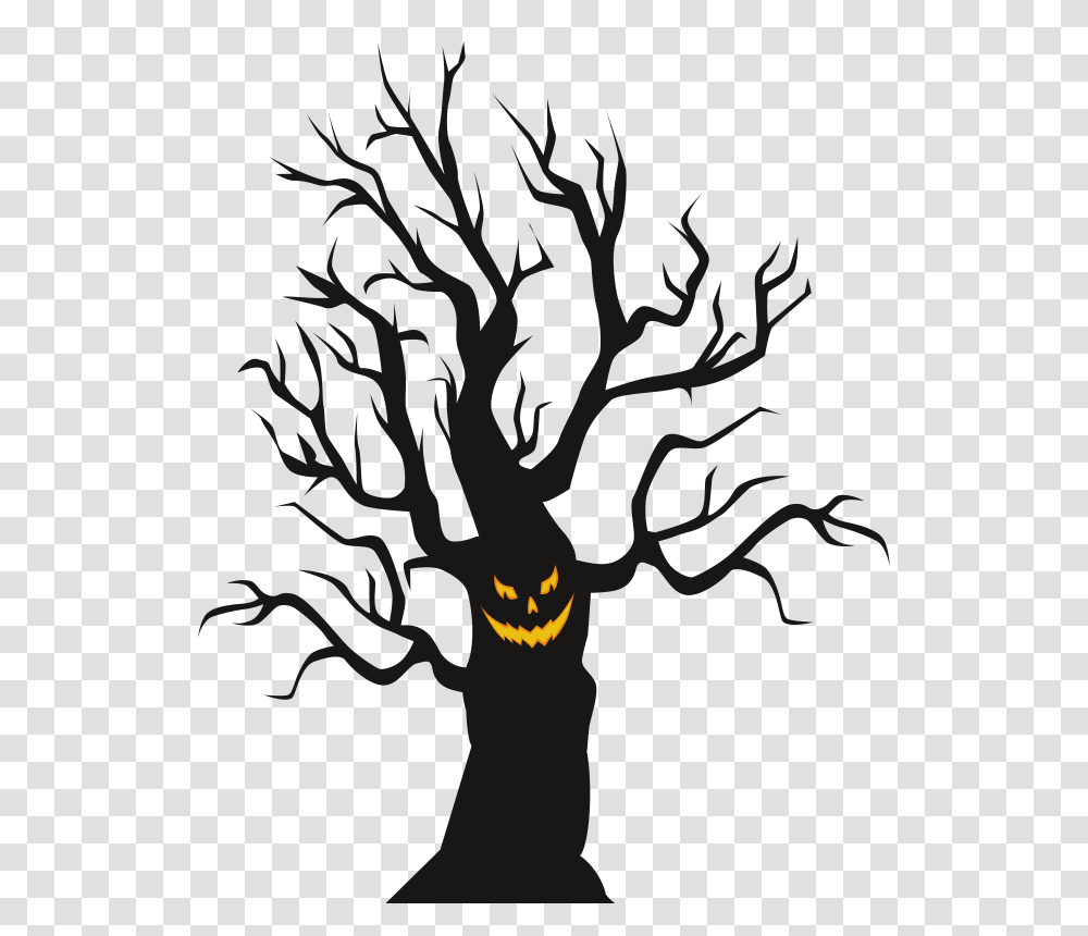 Spooky Tree Clip Art, Silhouette, Plant, Fire Transparent Png
