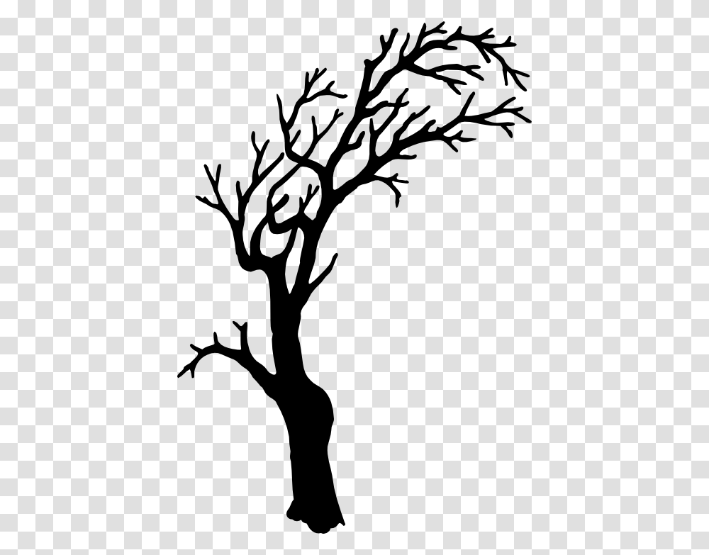 Spooky Tree Clipart Creepy Tree Silhouette, Gray, World Of Warcraft Transparent Png