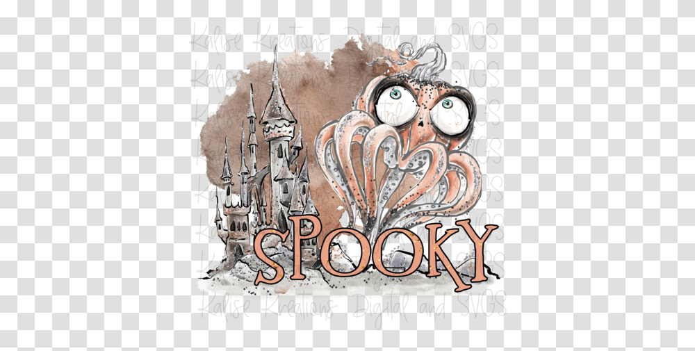 Spooky Underwater Scene Fiction, Art, Doodle, Drawing, Jewelry Transparent Png