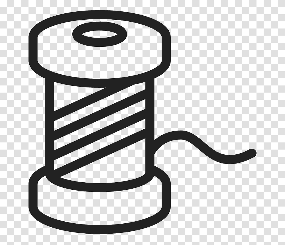 Spool Of Thread Outline Rubber Stamp Sewing Stamps Stamptopia, Cylinder, Coil, Spiral, Tin Transparent Png