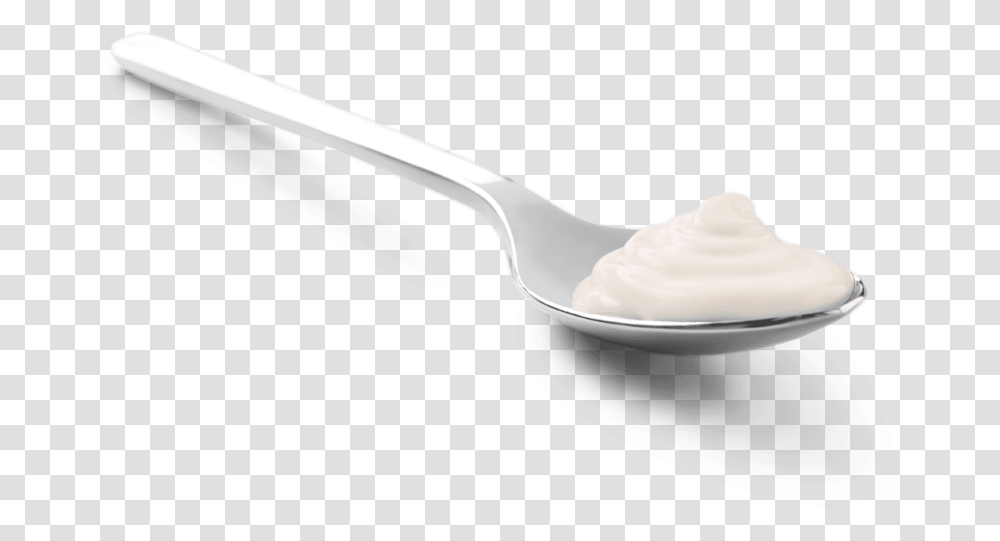 Spoon With Curd, Cutlery, Dessert, Food, Cream Transparent Png