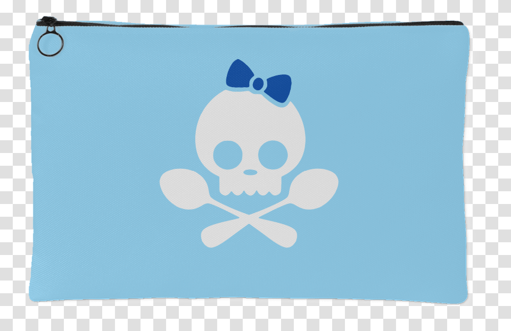 Spoonie Skull Blue Bow Accessory Pouch Blue Cartoon, Drawing, Cupid, Doodle, White Board Transparent Png