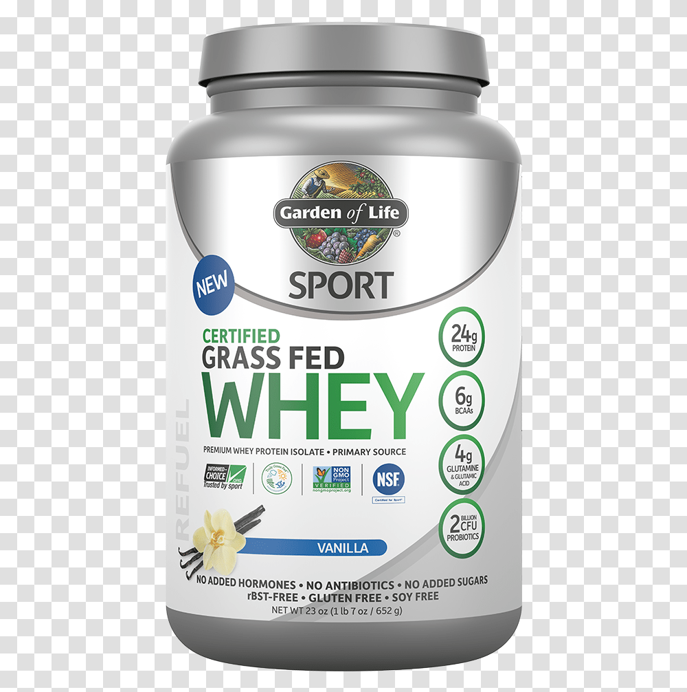 Sport Certified Grass Fed Whey Vanilla Garden Of Life Grass Fed Whey, Poster, Advertisement, Paper Transparent Png
