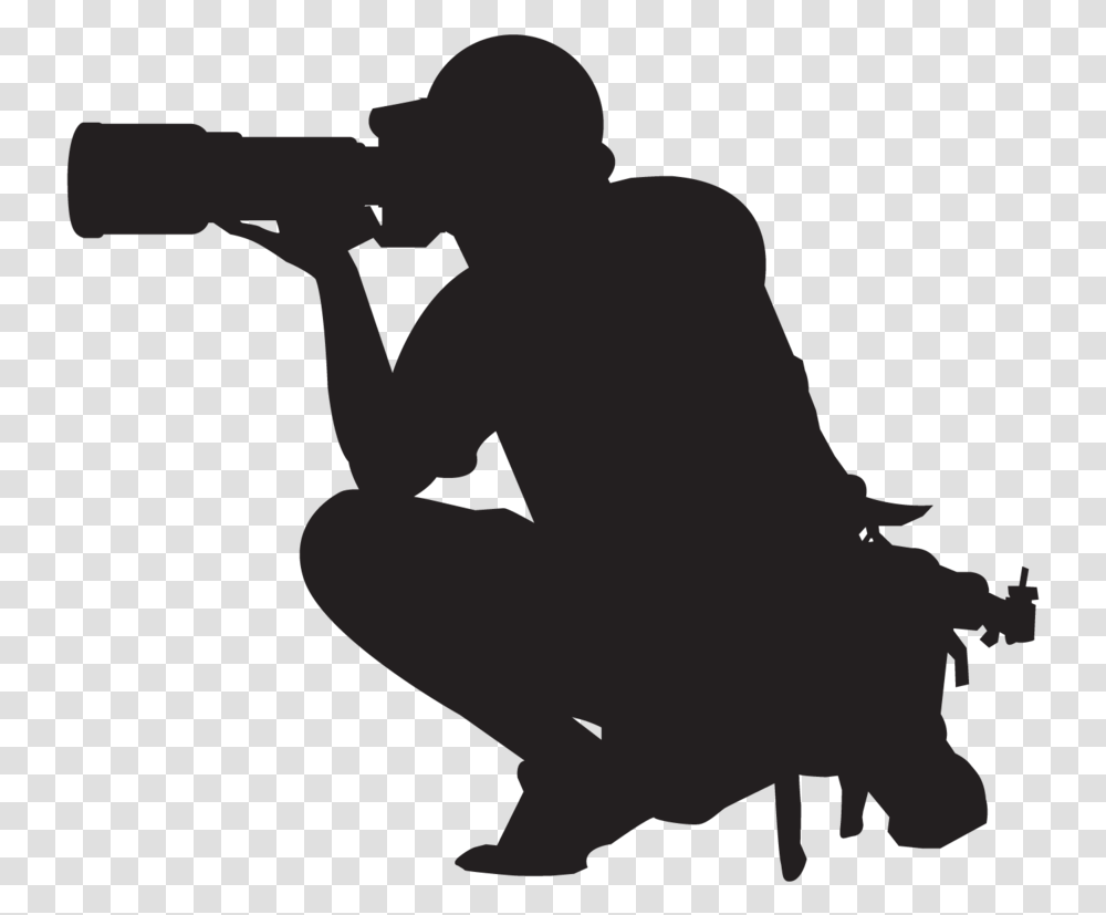 Sport Photographer Action Shot Camera Camera Silhouette, Person, Human, Kneeling, Photography Transparent Png