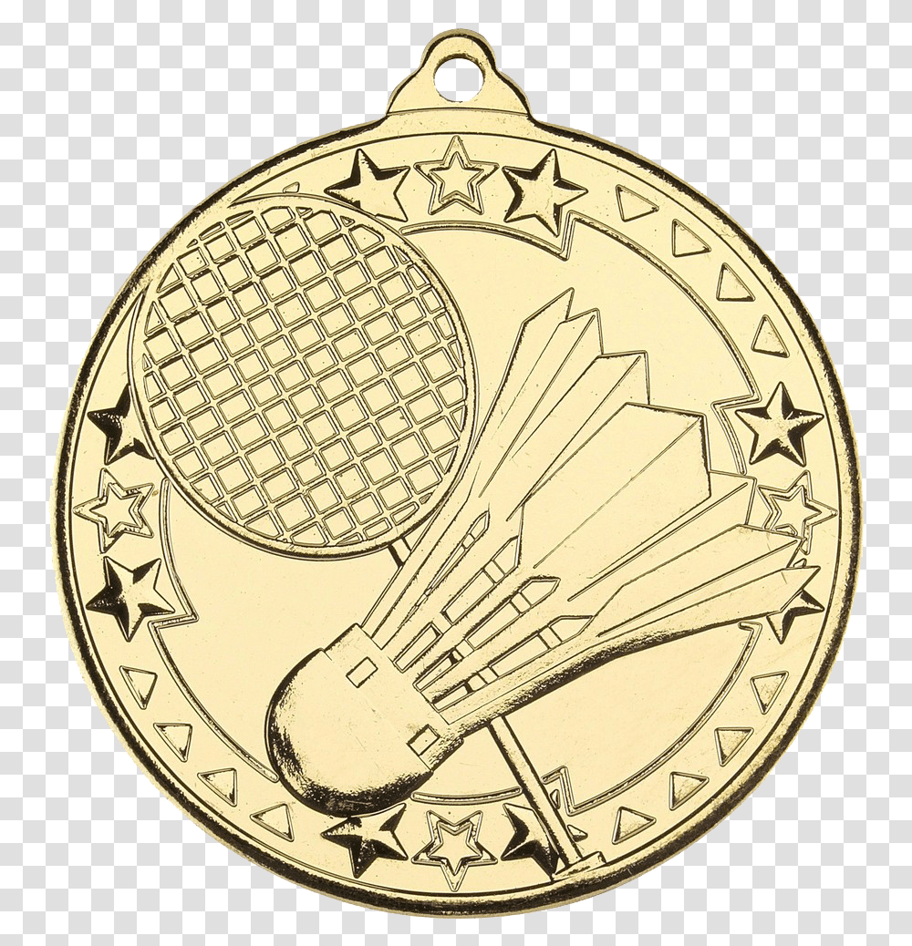 Sport Quiz Mini Star Trophy Award Badminton Medal, Gold, Coin, Money, Gold Medal Transparent Png