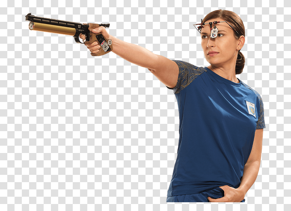 Sport Schtze Mit Luftdruckgewehr Revolver, Person, Sleeve, Gun Transparent Png
