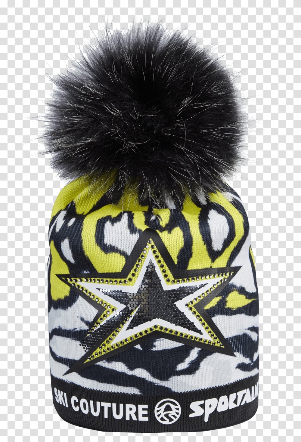 Sportalm Zea Ladies Beanie Pompom Hat 2020 Yellow Beanie, Clothing, Apparel, Star Symbol, Footwear Transparent Png