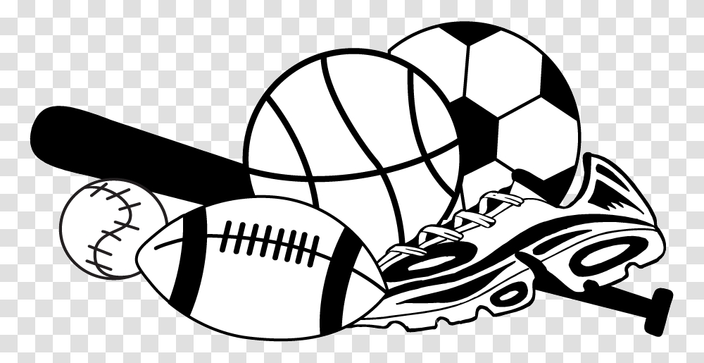 Sports Balls Clip Art Black And White Sports Balls Black And White, Apparel, Team Sport, Soccer Ball Transparent Png