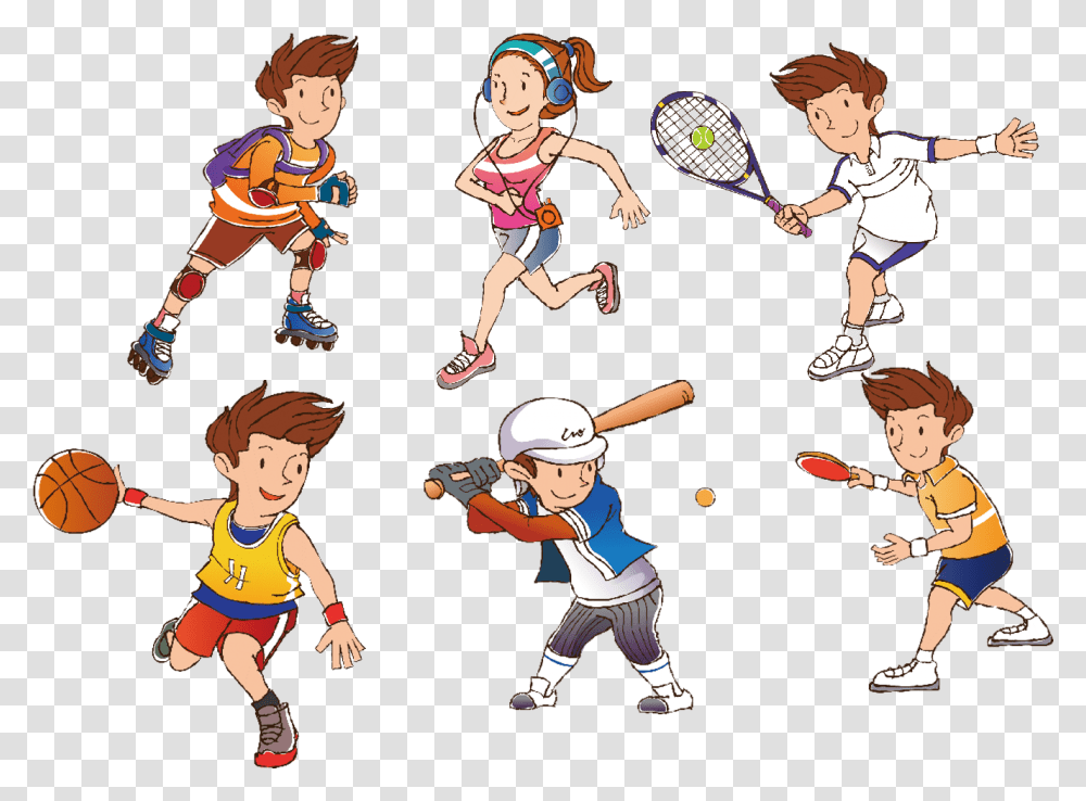Sports Clipart Baseball Player Cartoon, Person, Helmet, People Transparent Png