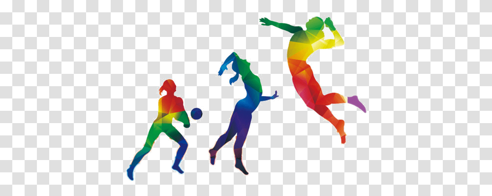 Sports Color Figures Clipart Image And Colorful Volleyball Background Design, Person, Human, People Transparent Png