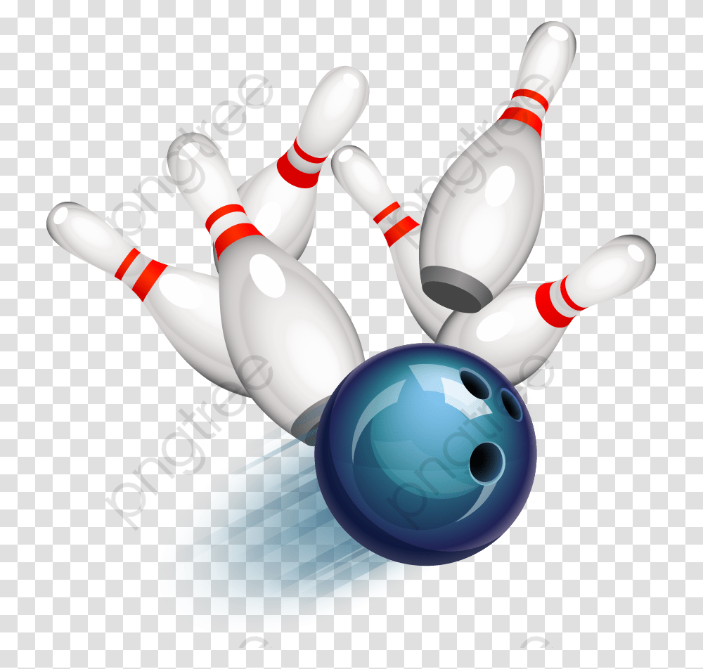 Sports Equipment Cartoon Movement Bowling Pins And Ball, Bowling Ball, Balloon Transparent Png