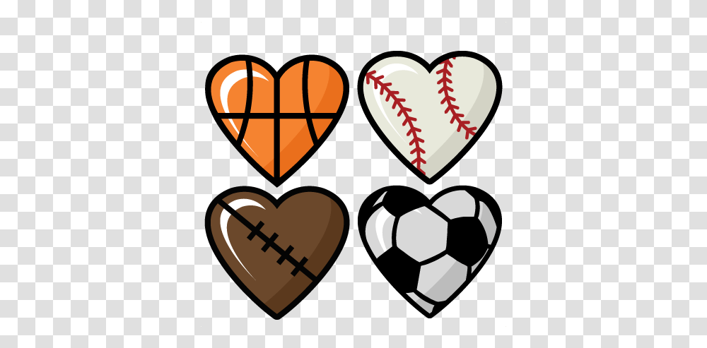Sports Hearts Set Scrapbook Cut File Cute Clipart Files For Cute Sports Clipart, Soccer Ball, Pillow, Cushion, Label Transparent Png