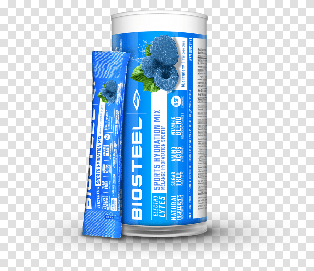 Sports Hydration Mix Tube Blue Raspberry Biosteel Drink, Tin, Can, Toothpaste, Aluminium Transparent Png