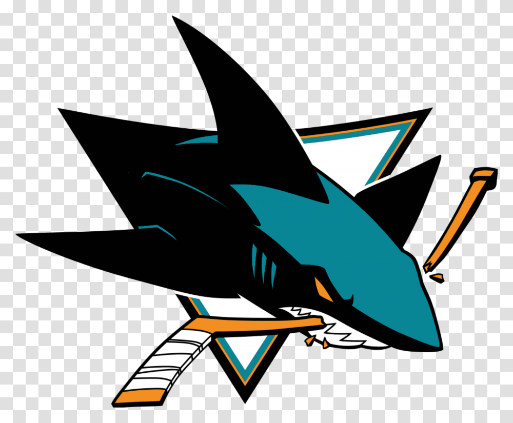 Sports Logo Designs That Use Animal Images Creatively San Jose Sharks, Symbol, Airplane, Aircraft, Vehicle Transparent Png