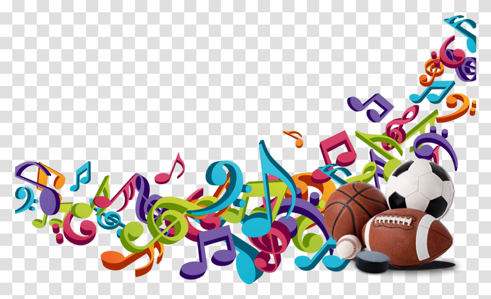 Sports Music Background Clipart Musical Note, Graphics, Graffiti, Soccer Ball, Football Transparent Png