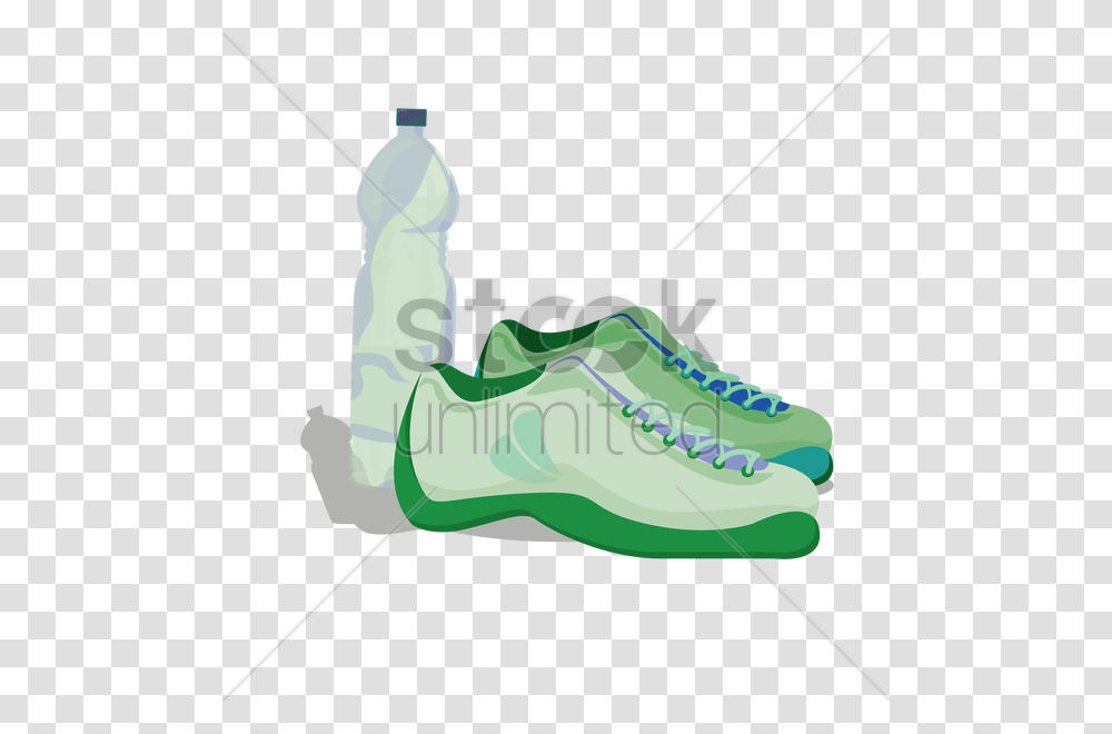 Sports Shoes With Water Bottle Vector Image, Apparel, Footwear, Running Shoe Transparent Png
