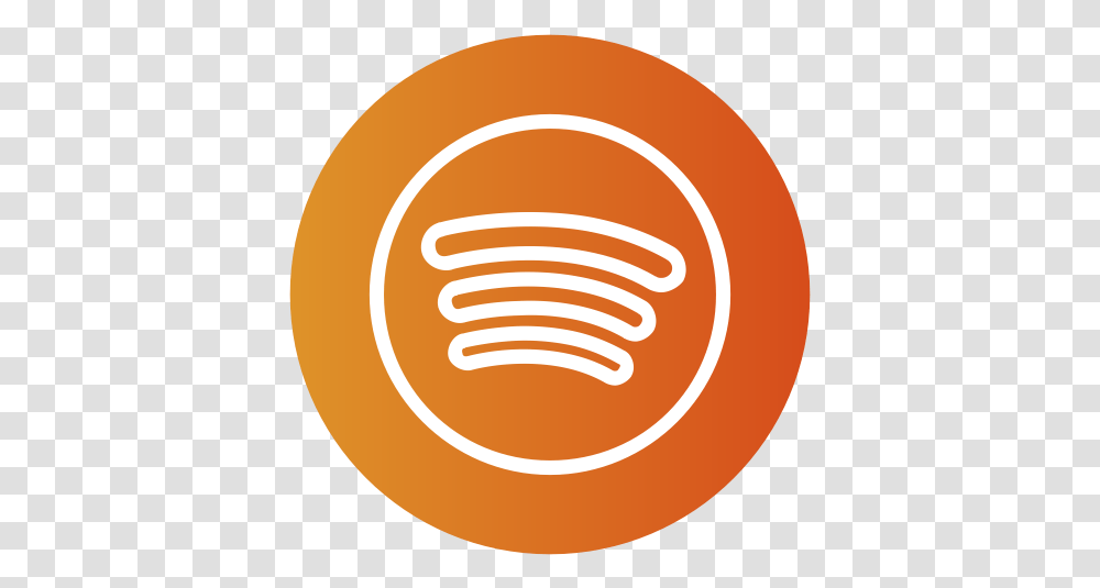 Spotify Icon Spotify Logo Orange, Symbol, Trademark, Badge, Frisbee Transparent Png