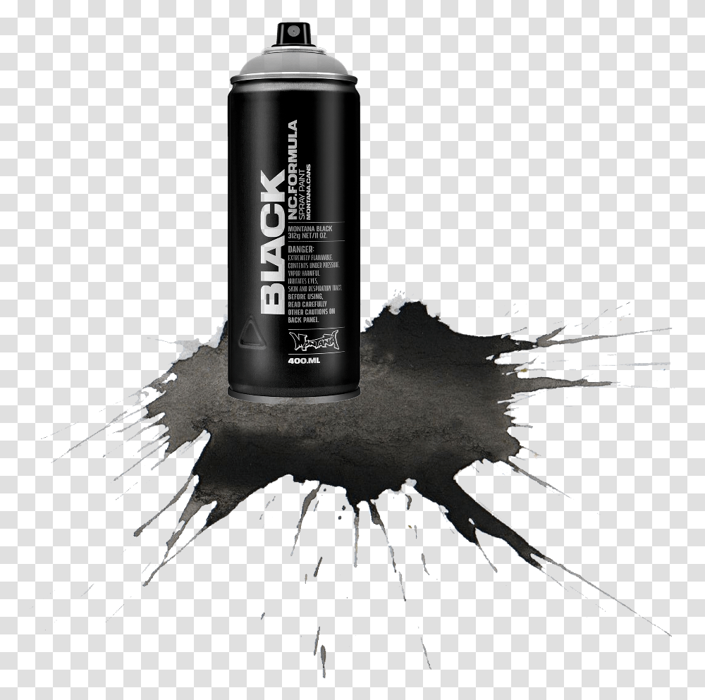 Spray Paint Black Splatter Splash Graffiti Montana Spray Can Background, Tin, Shaker, Bottle, Aluminium Transparent Png