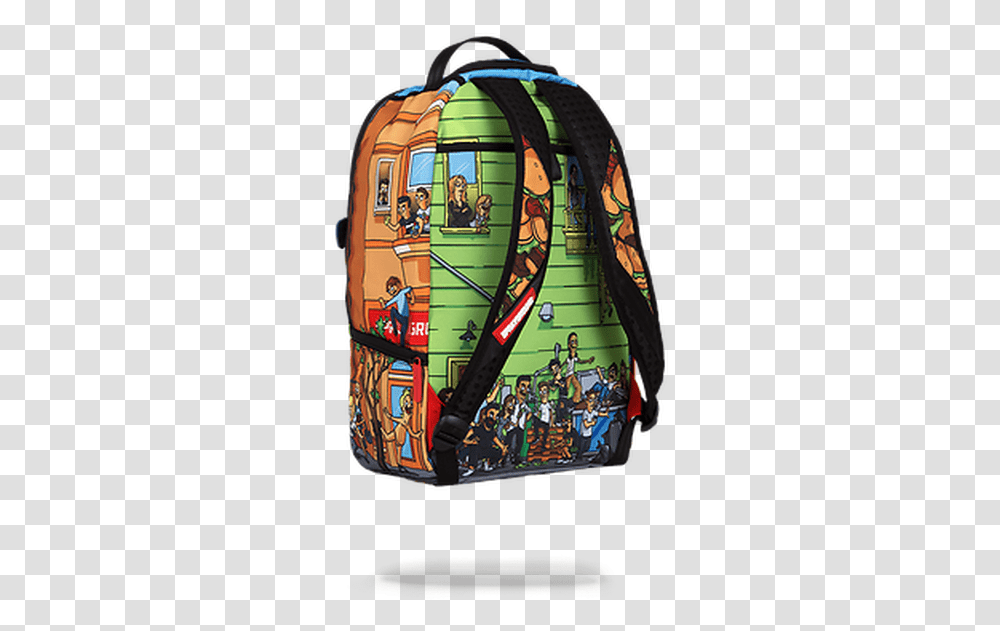 Sprayground Bobs Burgers Insanity Belcher Linda Book Bob's Burgers Backpack Sprayground, Person, Water, Outdoors Transparent Png