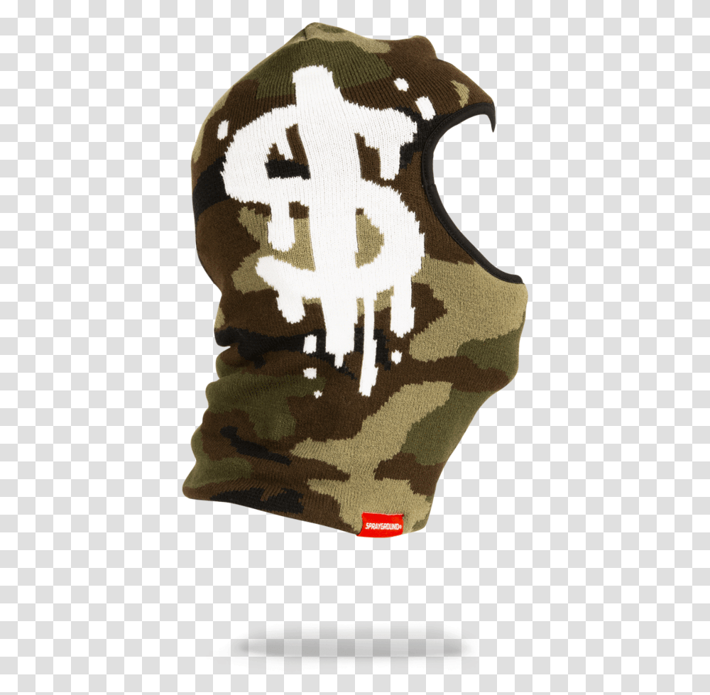 Sprayground Camo Money Drip Ski Mask Ski Mask Beanie, Military, Military Uniform, Rug, Camouflage Transparent Png