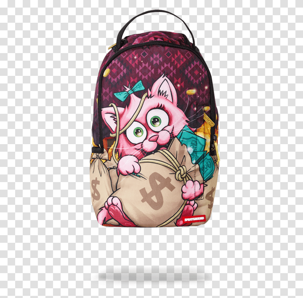 Sprayground Lil Kitten Money Bags, Purse, Doodle, Drawing Transparent Png